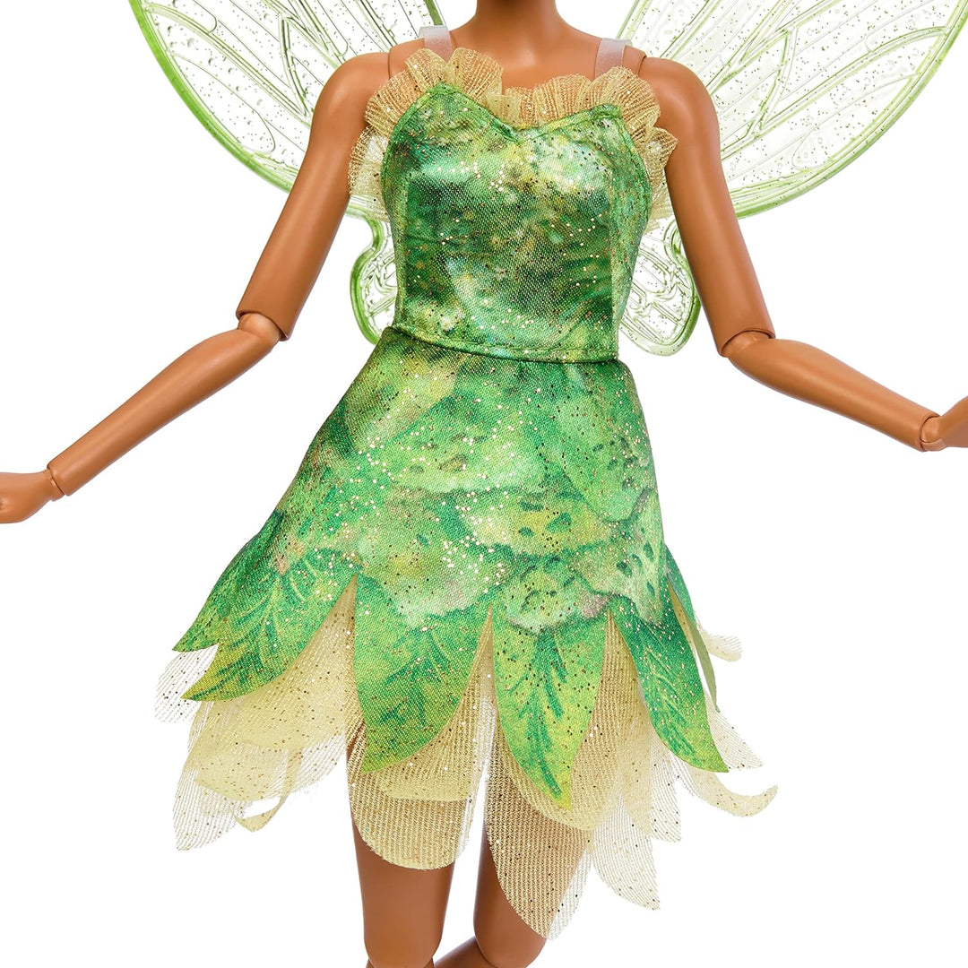 DISNEY Peter Pan & Wendy Tinker Bell Feenpuppe mit beweglichen Flügeln und grünem Kleid, inspiriert