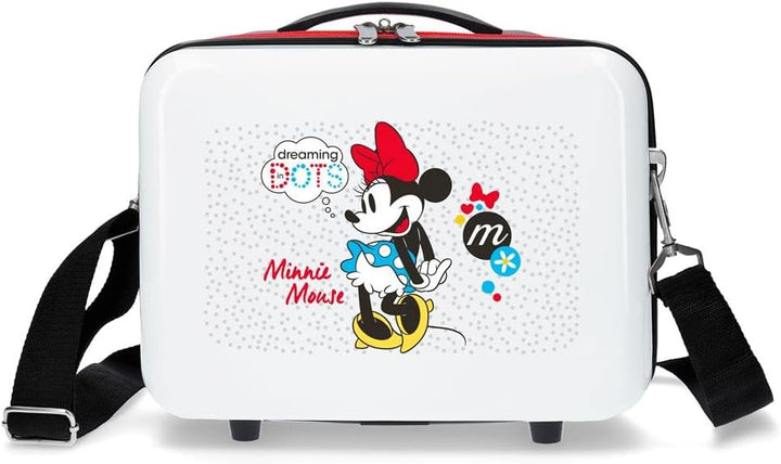 Disney Minnie Enjoy the Day Anpassungsfähiger Schönheitsfall Weiss 29x21x15 cms ABS Rot Toilettentas