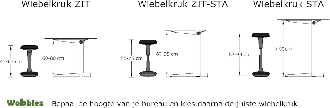 Wobblez ergonomischer Bürostuhl | Rückenschonender Wackelhocker Höhenverstellbar von 63-83 cm für ei
