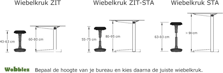Wobblez ergonomischer Bürostuhl | Rückenschonender Wackelhocker Höhenverstellbar von 63-83 cm für ei