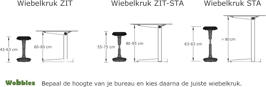 Wobblez ergonomischer Bürostuhl | Rückenschonender Wackelhocker Höhenverstellbar von 63-83 cm für ei
