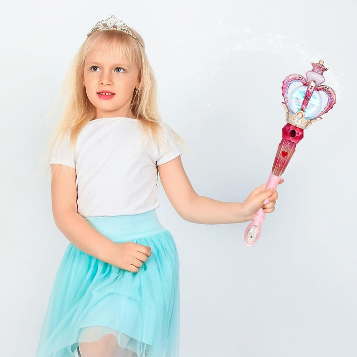 MAGICLULU Leuchtender Feenstab für Kinder - Magischer Prinzessinnen Zauberstab mit Musik & 360° Dreh