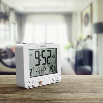 Hama RC 550 Digitale Tischuhr, Weiss, rechteckig, 95 mm, 25 mm, 80 mm, 186 g, Orange