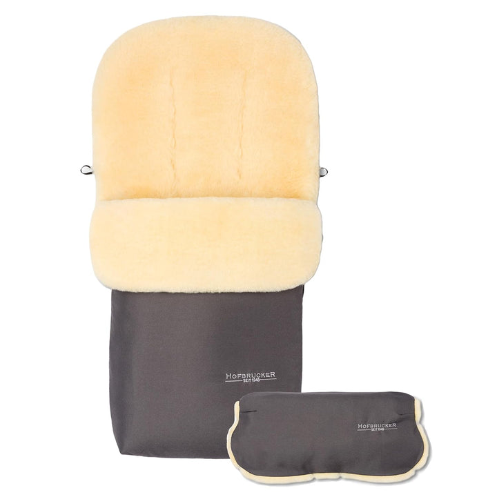 Hofbrucker Winter Lammfell Fusssack Putzi – Set mit Handwärmer – wind & wasserabweisend für Kinderwa