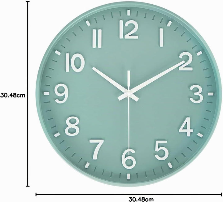 HZDHCLH 30cm Lautlos Wanduhr Schleichende Sekunde mit Arabisch Ziffer ohne Ticken für Dekoration Woh