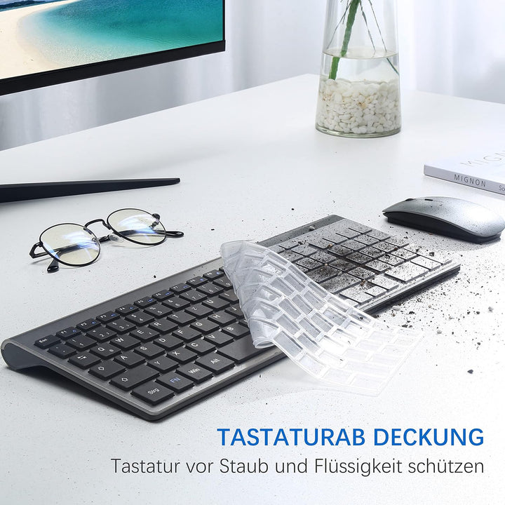 Tastatur Maus Set Ultra Slim, TopMate 2,4G Stille Compact USB 2400DPI Maus und Schissschalter Tastat