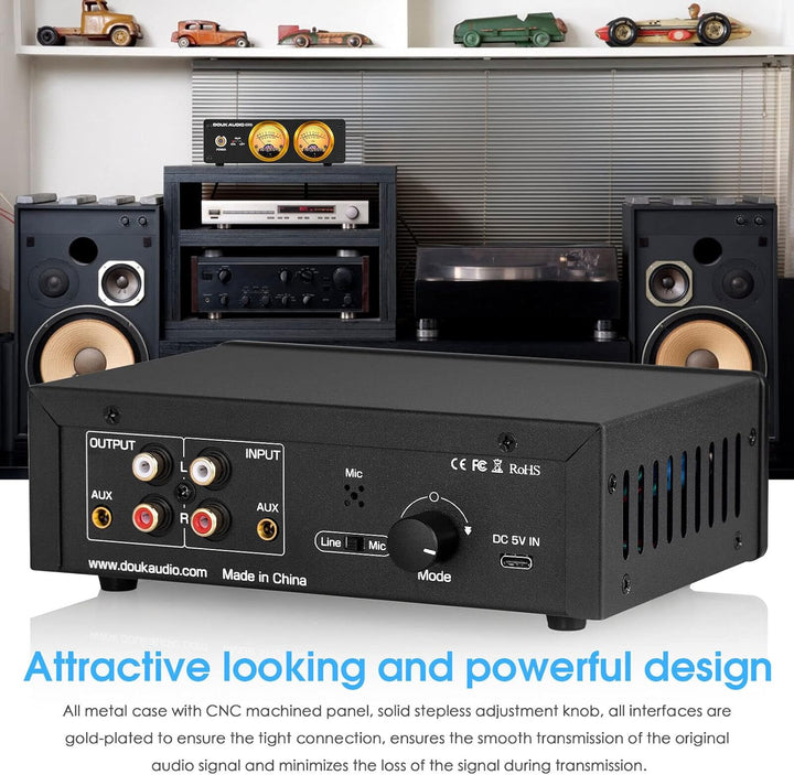 Douk Audio VU22 Duales analoges VU Meter Display DB Panel Musikspektrum MIC und LINE Schallpegelmess
