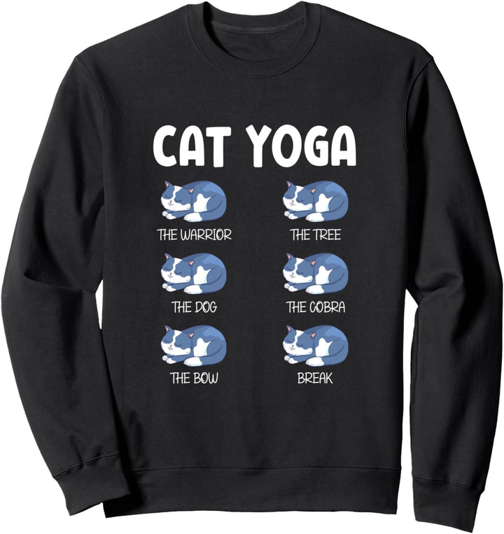 Katze Yoga Outfit Damen Meditation Namaste Zen Deko Yoga Sweatshirt