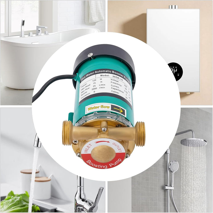 120W Druckerhöhungspumpe Kreiselpumpe 25L/min Umwälzpumpe Heizung, Automatische Start-/Abschaltpumpe
