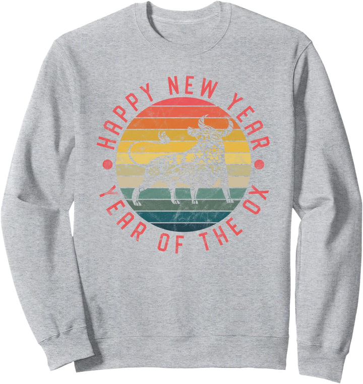 Frohes chinesisches Neujahr Sternzeichen Jahr des Ochsen 202 Sweatshirt