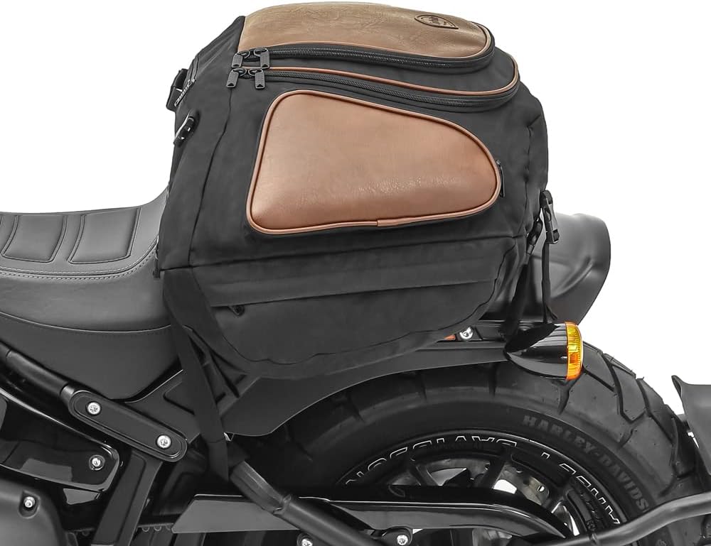 Craftride - Motorrad Hecktasche Vintage Gepäck-Tasche kompatibel für sozius hinten