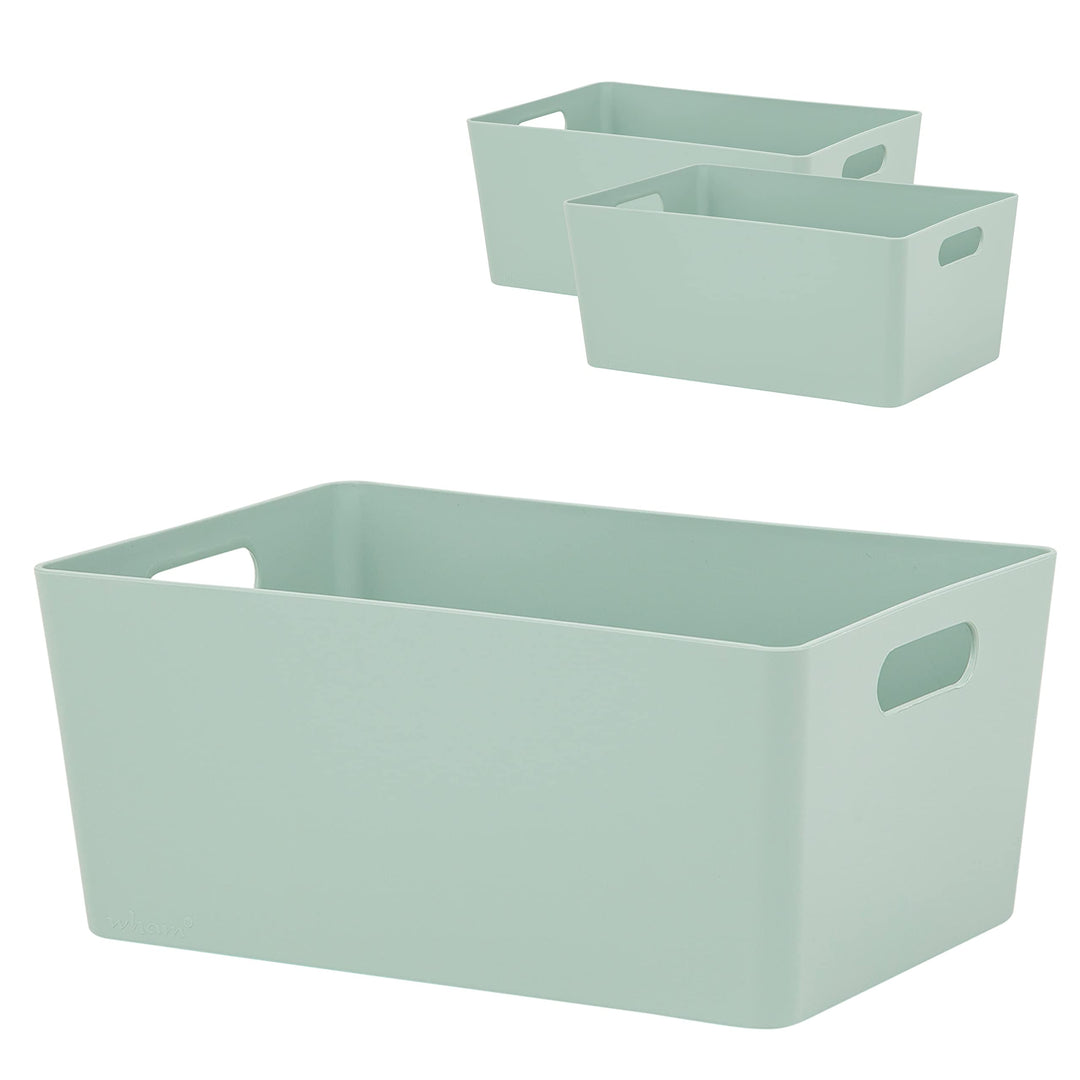 3x Ordnungsboxen - 11 cm hoch - grün - 25x17x11cm - 3,9 Liter - A5 - Ordnungskorb - Schubladenorgani