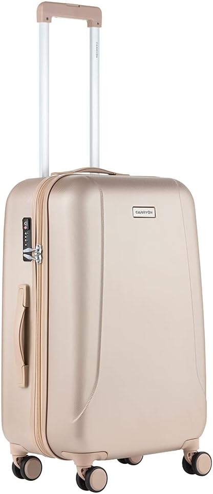 CarryOn Skyhopper TSA Reisekoffer 68cm - Hartschalen Koffer mit OKOBAN Champagner Champagne M, Champ