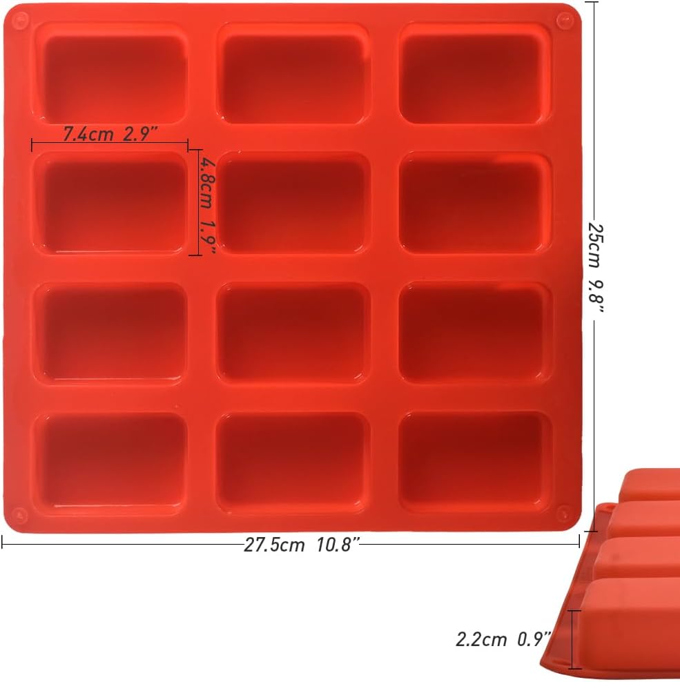Silikon-Kastenform, antihaftbeschichtet, Mini-Brotform, 12 Mulden, Silikon-Brotbackform, für Kastenk