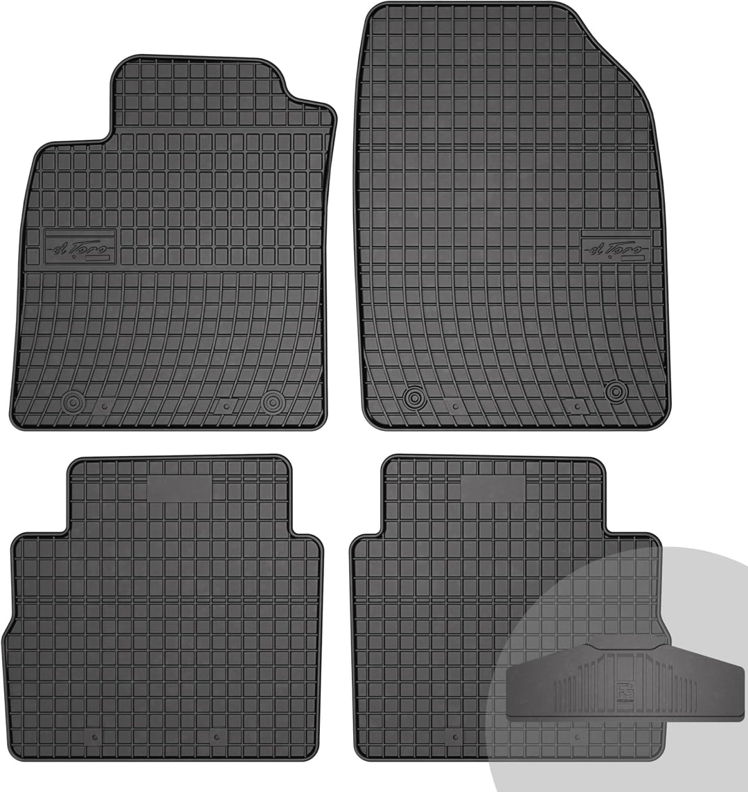 FROGUM EL Toro Gummimatten Ganzjähriges-Set von Autofussmatte Auto Fussmatten für Opel Signum 2003-2