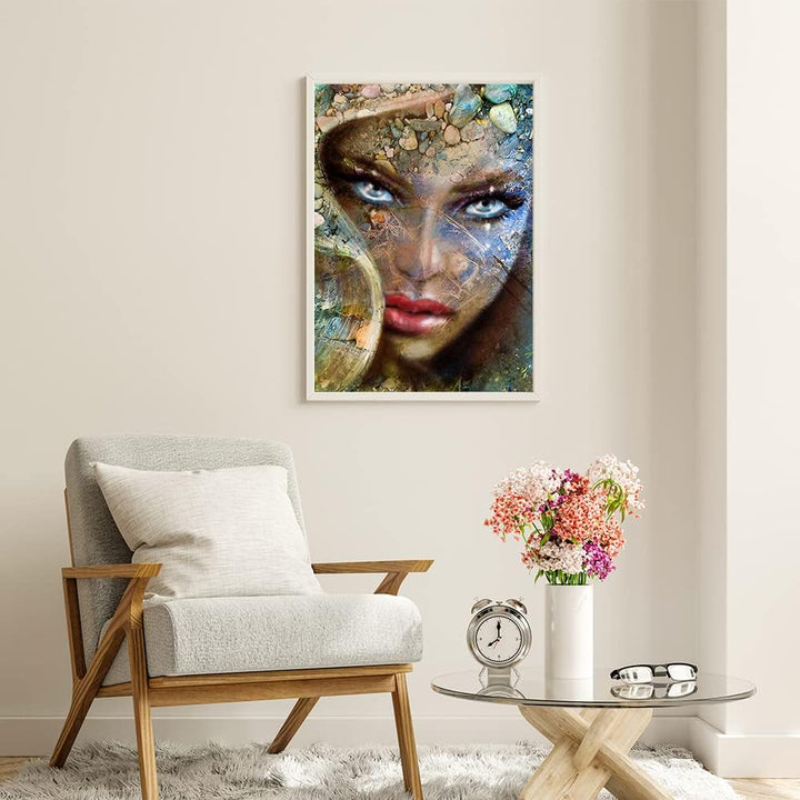 DCIDBEI 40 x 50 cm | 5D DIY Diamond Painting Rund, Abstrakt Diamant Malerei Gaia, Mutter Erde,malen