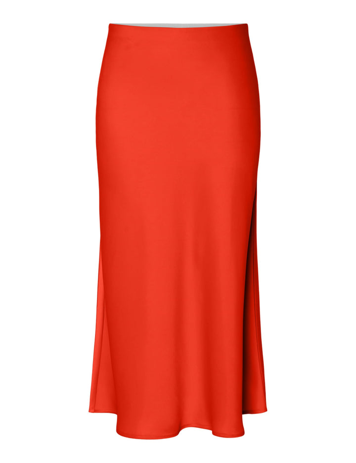 YAS Damen Yaspella Hw Midi Skirt S. Noos, S Cherry Tomato