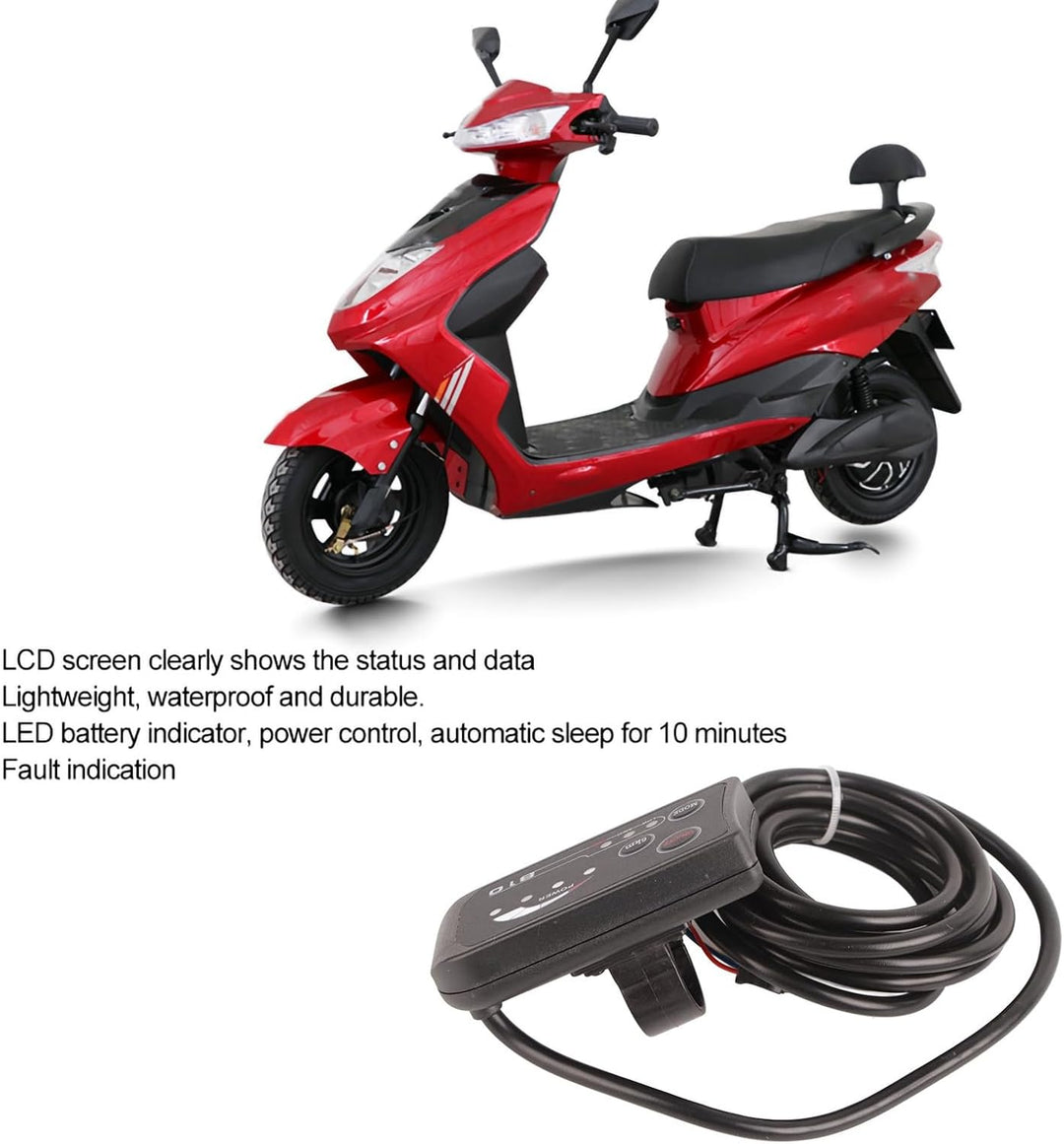 Qiilu LCD-Anzeigefeld, LED-Anzeige für Elektrofahrrad 810 mit 4-Draht-Kabelbedienfeld