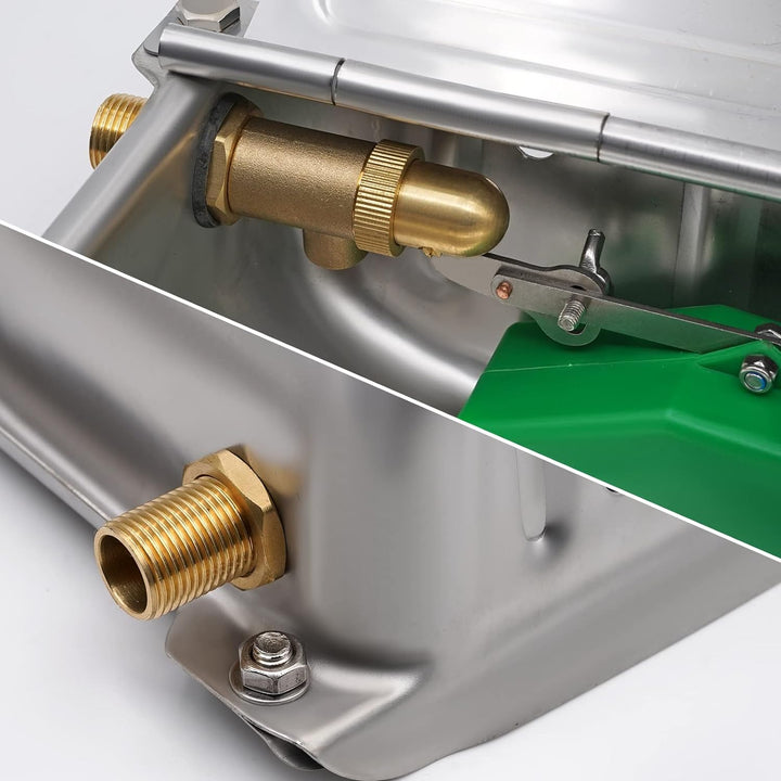 Edelstahl Wassernapf mit 1/2 Zoll Messing Schwimmerventil Hund Automatische Tränke mit Ablassschraub