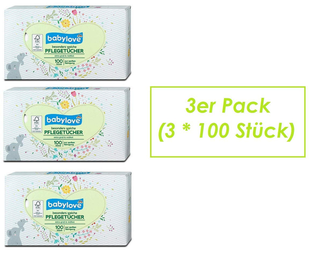 Baby-Pflegetücher, 3er Pack (3 x 100 St)