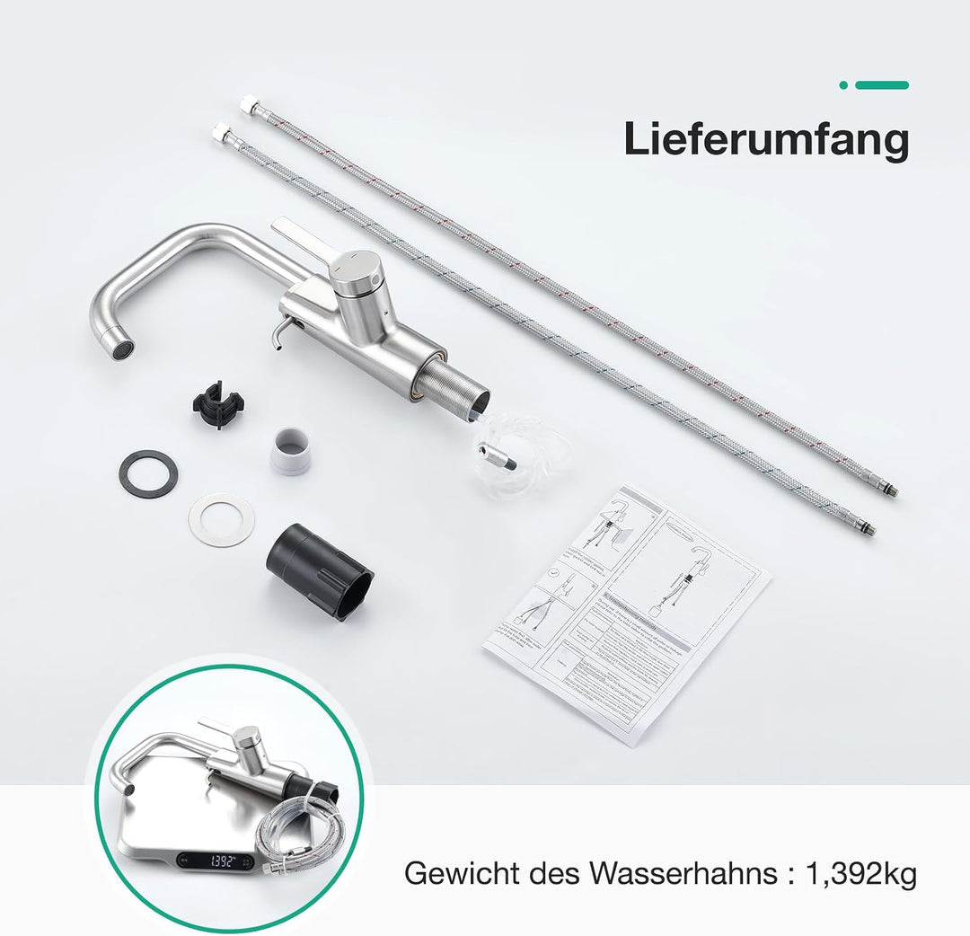 Faustina Waschtischarmatur Bad für Waschbecken mit Seifenspender, Einhebelmischer Waschtisch Armatur
