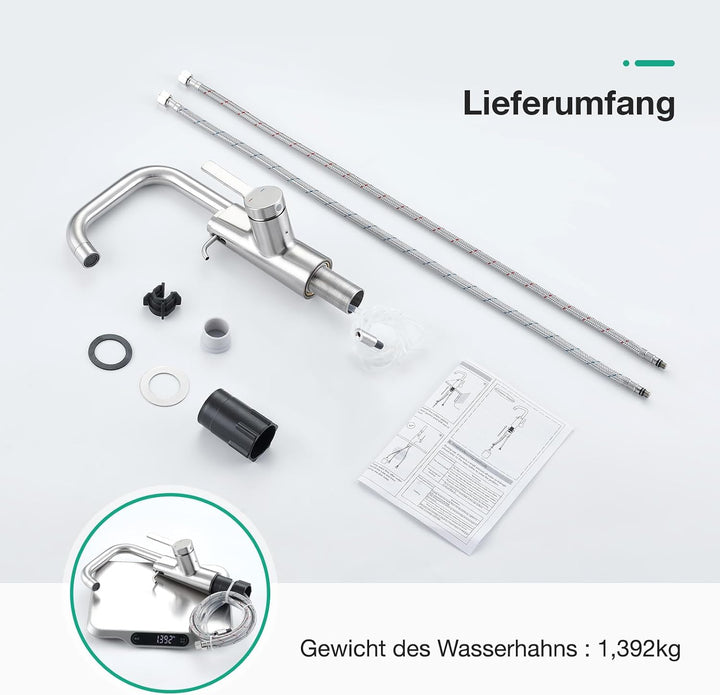 Faustina Waschtischarmatur Bad für Waschbecken mit Seifenspender, Einhebelmischer Waschtisch Armatur