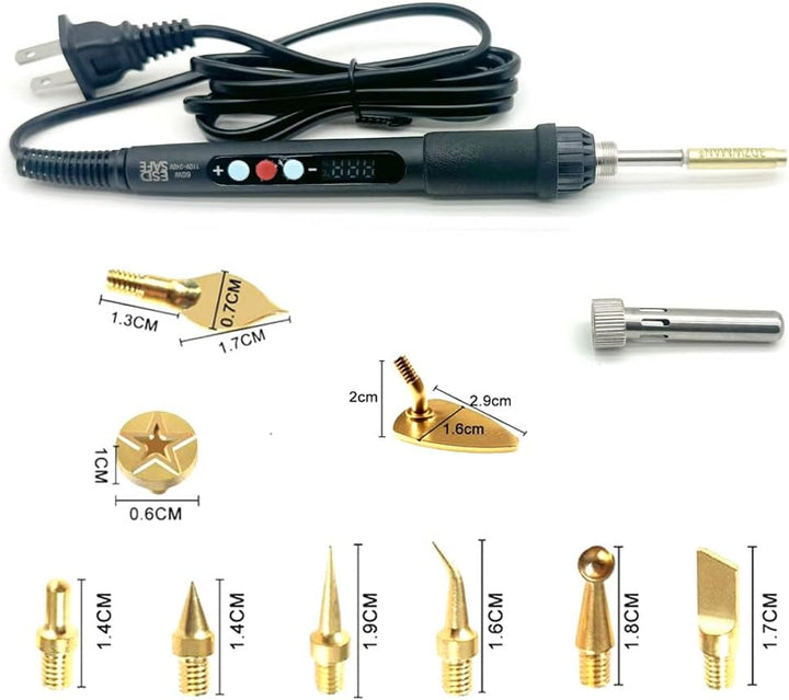 Heat Set Insert Tools kit Brass Nuts 3D Printing 60W Digital Soldering Iron 94PCS