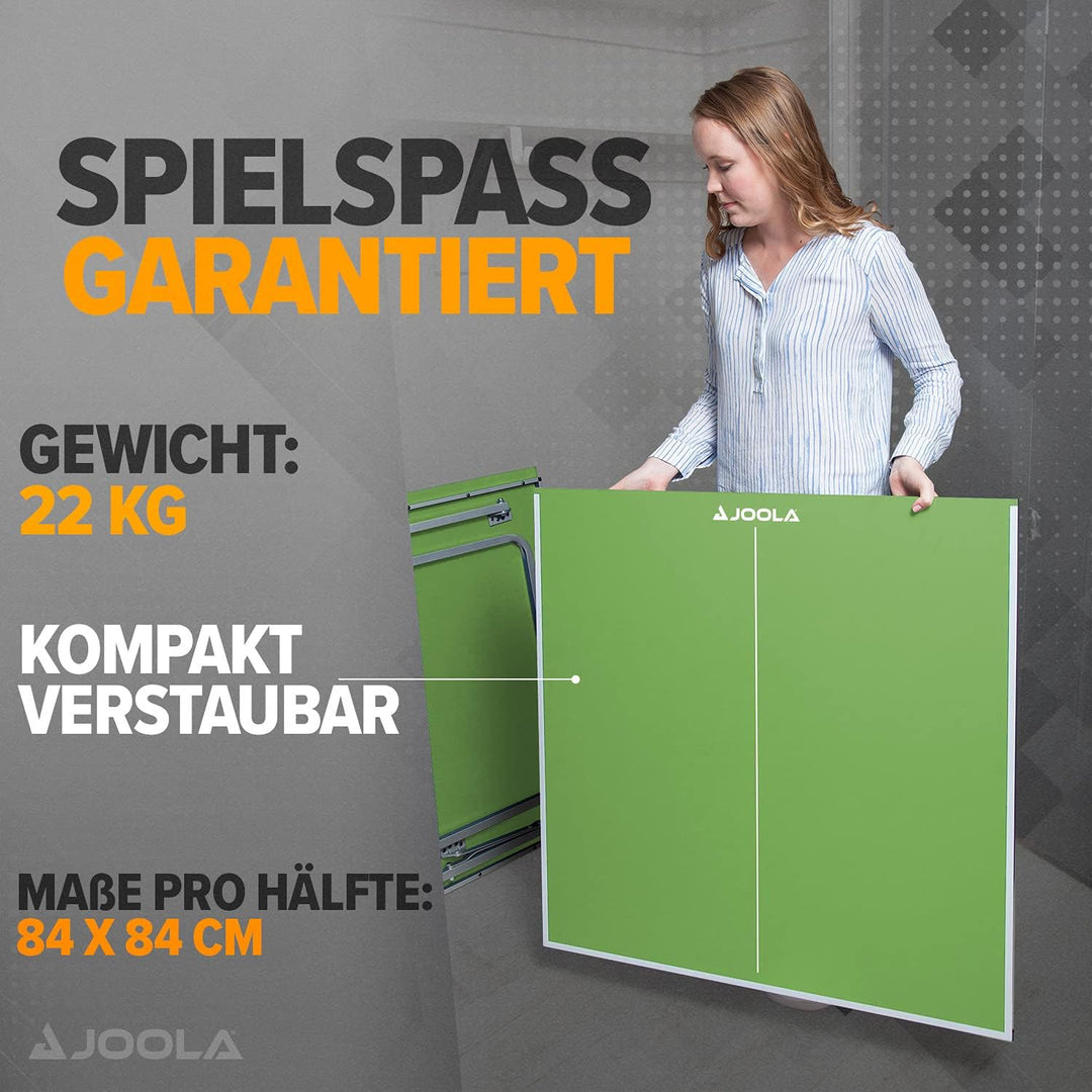 Joola Unisex – Erwachsene Midsize Tischtennisplatte 19115, grün, 168x84x76 Bundle mit Tisch Tennis-S