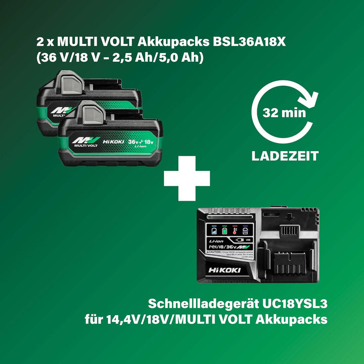 HiKOKI Akku-Stichsäge CJ36DB, Stabgriff, 36V, Brushless Motor, Säge | Inklusive 2x 2,5 Ah Li-Ion Akk