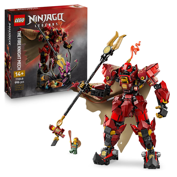 LEGO NINJAGO Der Feuerritter-Mech - Monstrosity Set mit beweglicher Figur, 2 Minifiguren und einem S
