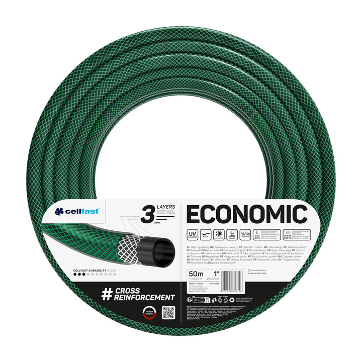 Cellfast Gartenschlauch ECONOMIC 50m, 1”, 10-032, 0.422 x 0.422 x 0.1 cm Grün 0.422 x 0.422 x 0.1 cm