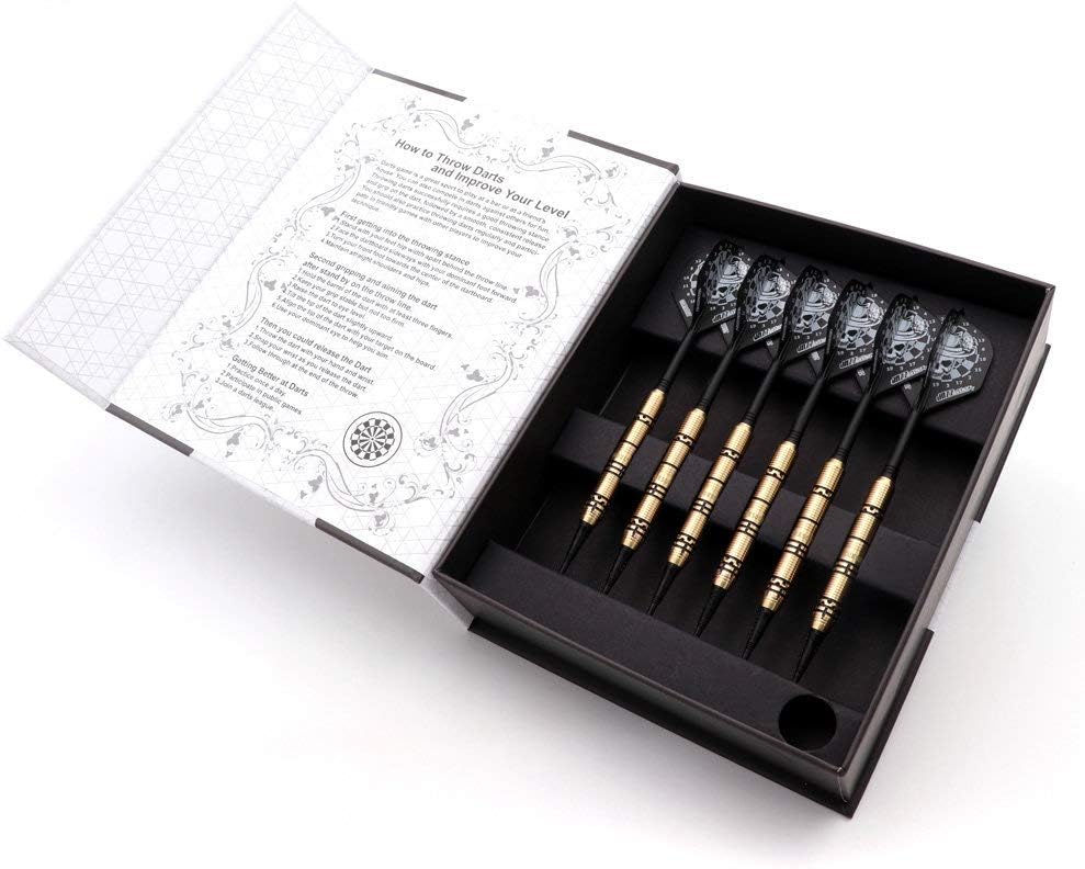 CUESOUL Jazz-Metal 19g Soft Tip Dart Set aus schwarz beschichtetem Messing mit integrierten AK5 Flig