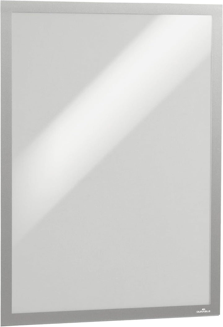 Durable Info-Rahmen Duraframe Poster A2, selbstklebender Plakatrahmen, UV-beständig, 1 Stück, silber