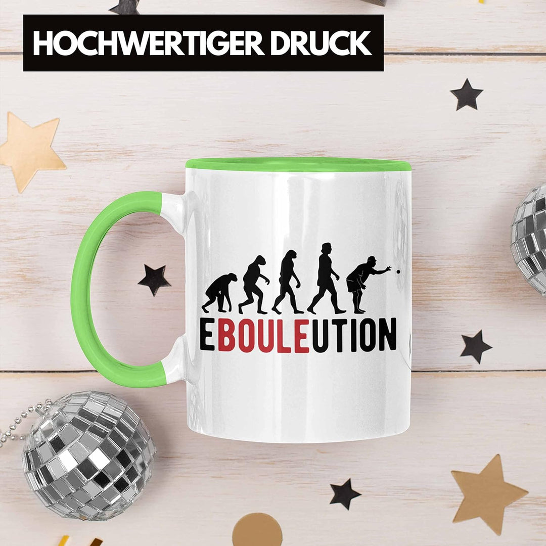 Trendation - Boule Tasse Geschenk Ebouleution Pétanque Boule-Spieler Geschenkidee Spruch (Grün), Grü