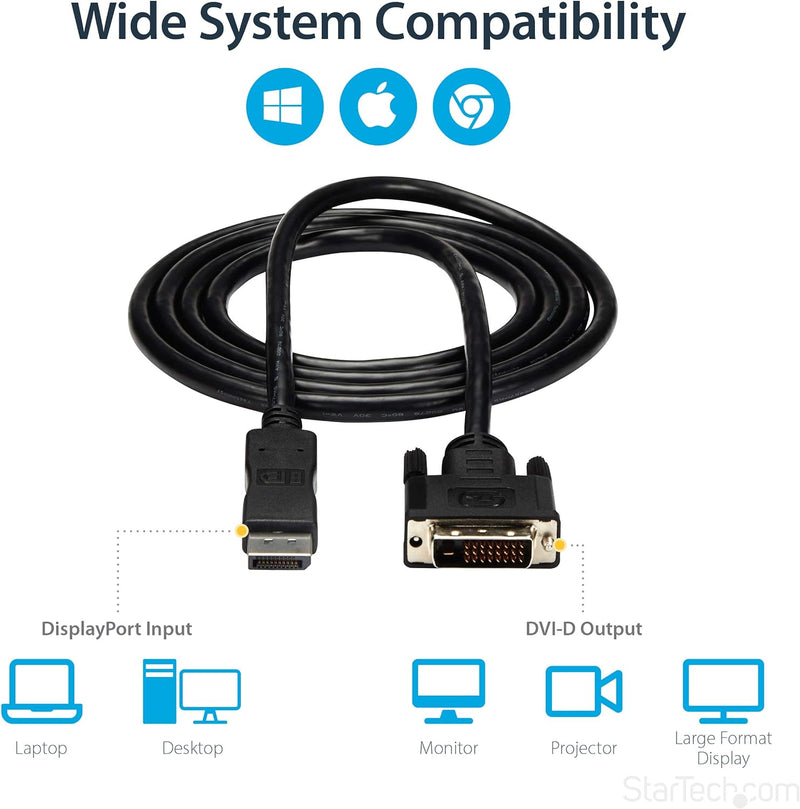 StarTech.com 1.8 m DisplayPort auf DVI Kabel - DisplayPort auf DVI Video Adapter Kabel 1080p - Displ