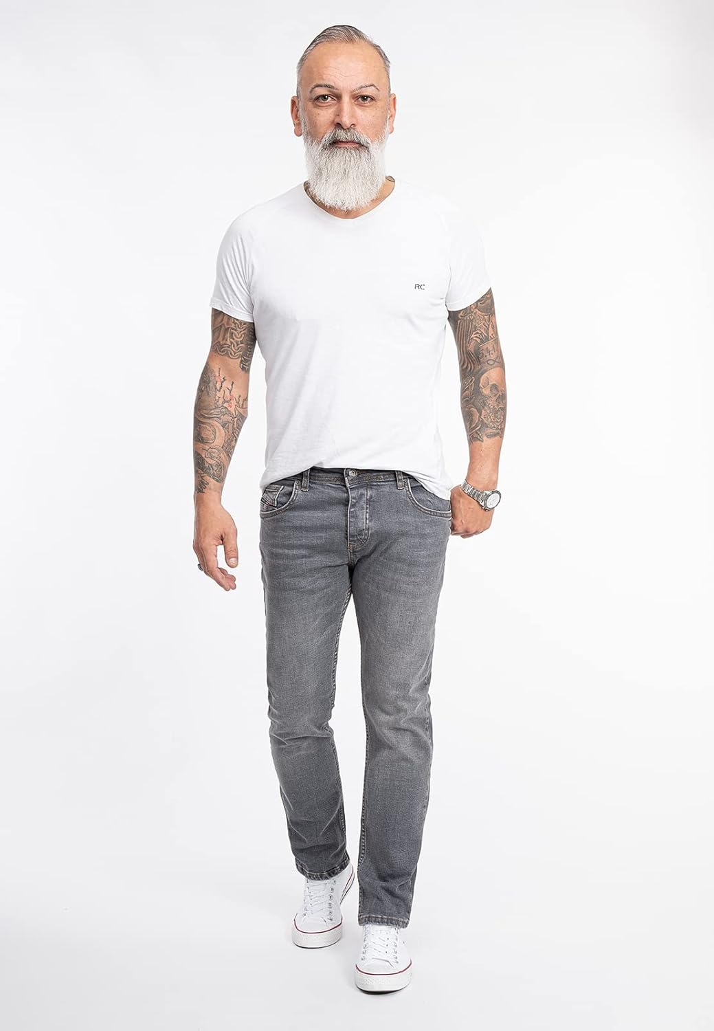 Rock Creek Herren Designer Jeans Denim Blau Hose Herrenjeans RC-2098 W29-W44 34W / 32L Rc-2276-grau,