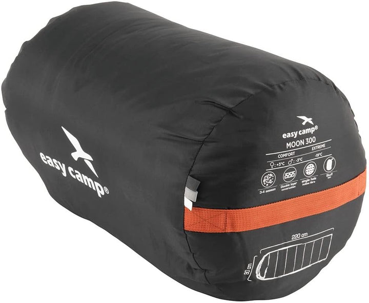 Easy Camp Sleeping Bag Moon 200 Double Blau - Leichter komfortabler Sommerschlafsack, Grösse 220 cm