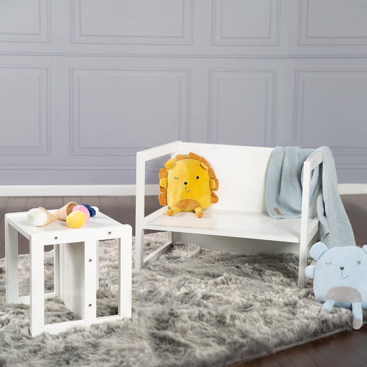 roba Sitzbank für Kinder im Landhausstil - Bank zum Wenden mit 2 Sitzhöhen - als Kindertisch verwend