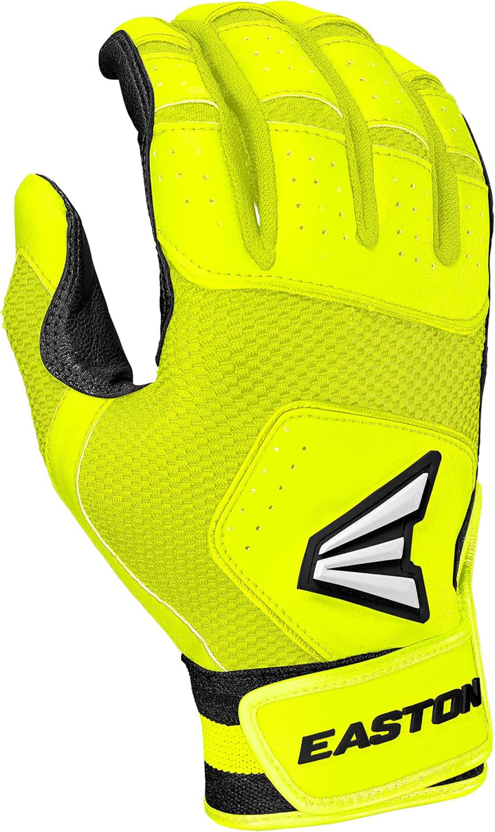 Easton Walk-Off NX Batting Gloves | Baseball Softball | Adult & Youth Erwachsene Optisches Gelb S, E