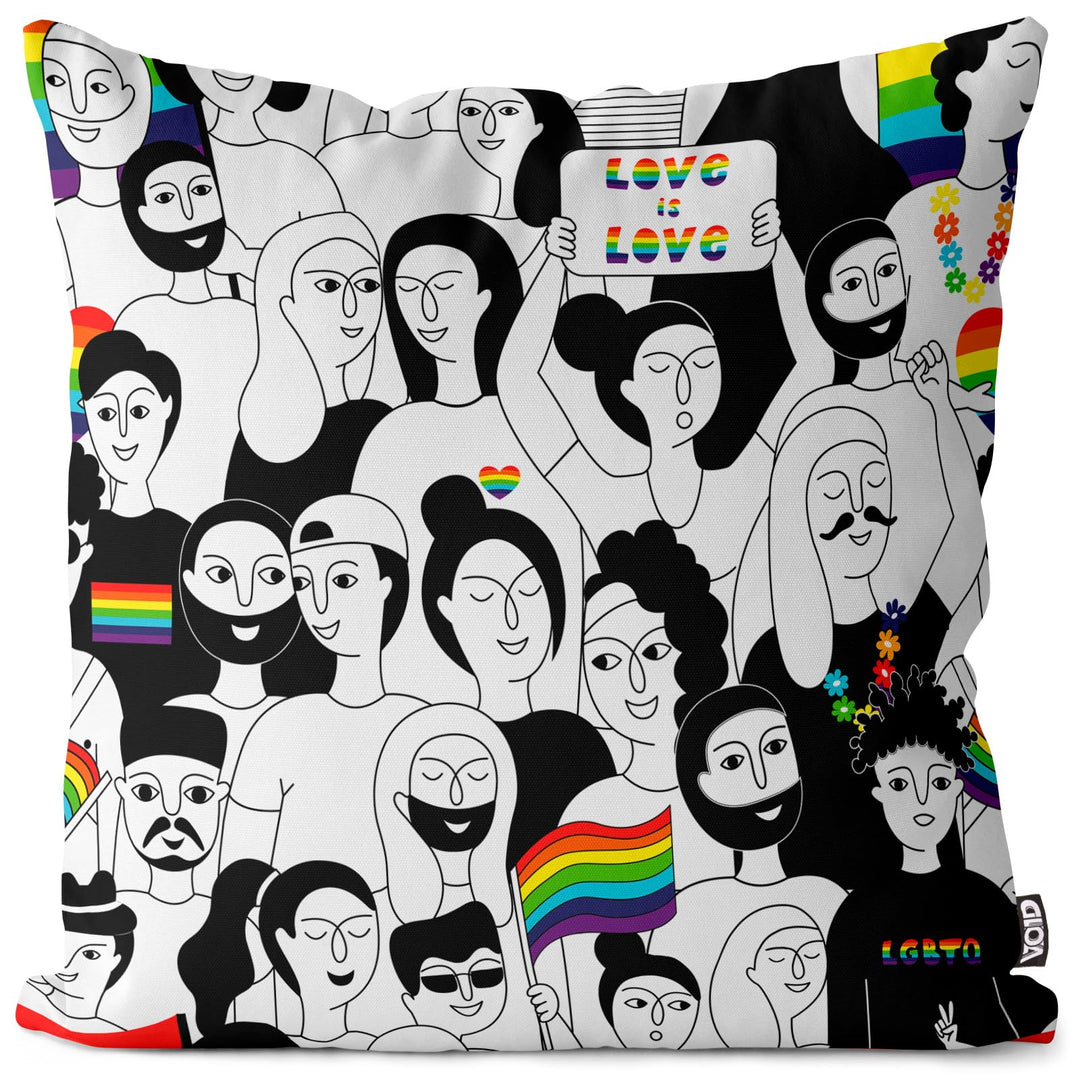 VOID Love Pride Menschen Kissenbezug Kissenhülle Polyester wasserfest Outdoor Indoor, Kissen Grösse: