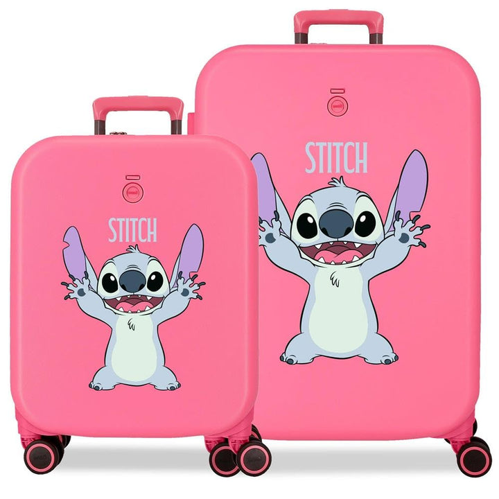 Joumma Disney Stitch Playfull Kinderkoffer ABS Starrer Kabinenkoffer TSA-Schloss 4 Räder Handgepäck