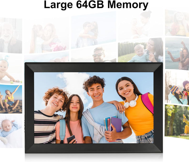 64 GB Digitaler Bilderrahmen mit 15,6-Zoll 1920 * 1080HD, automatischer Drehfunktion, WLAN Digitaler