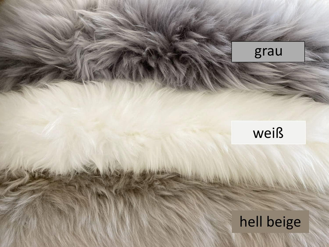 Extra grosses Super-Premium Lammfell, Schaffell hell-grau. Extra zartes, geruchsarmes, echtes Merino