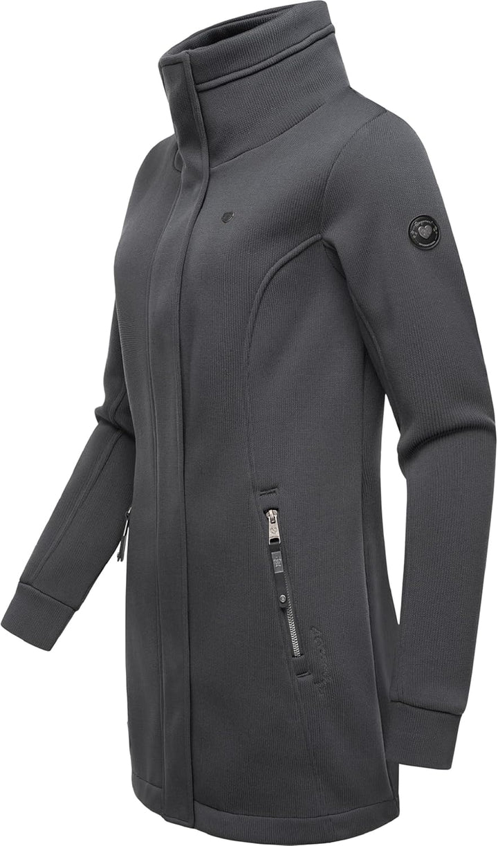 Ragwear Damen leichter Sweat-Übergangsmantel lang windabweisendl mit hohem Kragen Letrice Bonded XS-