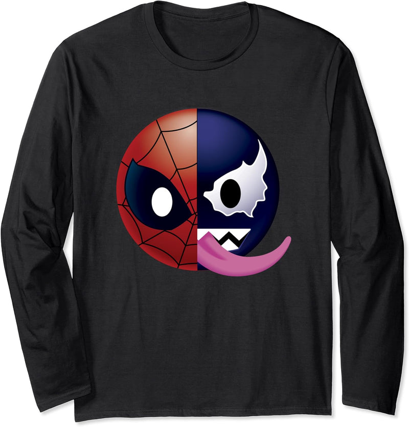 Marvel Spiderman Half Spidey Half Venom Emoticon Langarmshirt