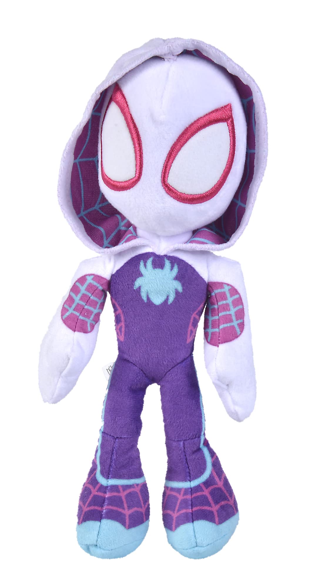 Simba 6315875811X12 - Disney Marvel Ghost Spider, 25cm Plüschfigur mit Glow in The Dark Augen, Spide