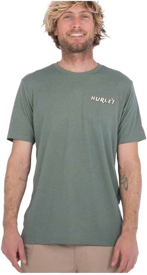 Hurley Herren Evd Pacific Retro Ss Tee T-Shirt XXL Gürteltier, XXL Gürteltier