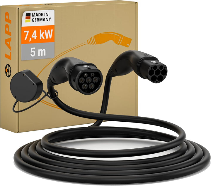 LAPP MOBILITY Helix Typ 2 Ladekabel 7,4 kW/Selbstaufrollend / 32 A / 1-Phasig/E-Auto Ladekabel/Mode
