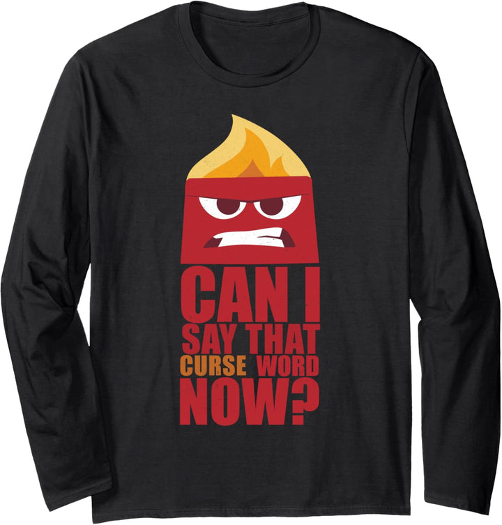 Disney Pixar Inside Out Anger Curse Word Langarmshirt