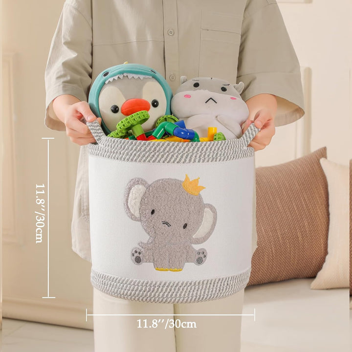 Deckenkörbe, Babyspielzeugkorb, Wäschekorb, süsser Elefant Kinderzimmer Aufbewahrungskorb, gewebtes